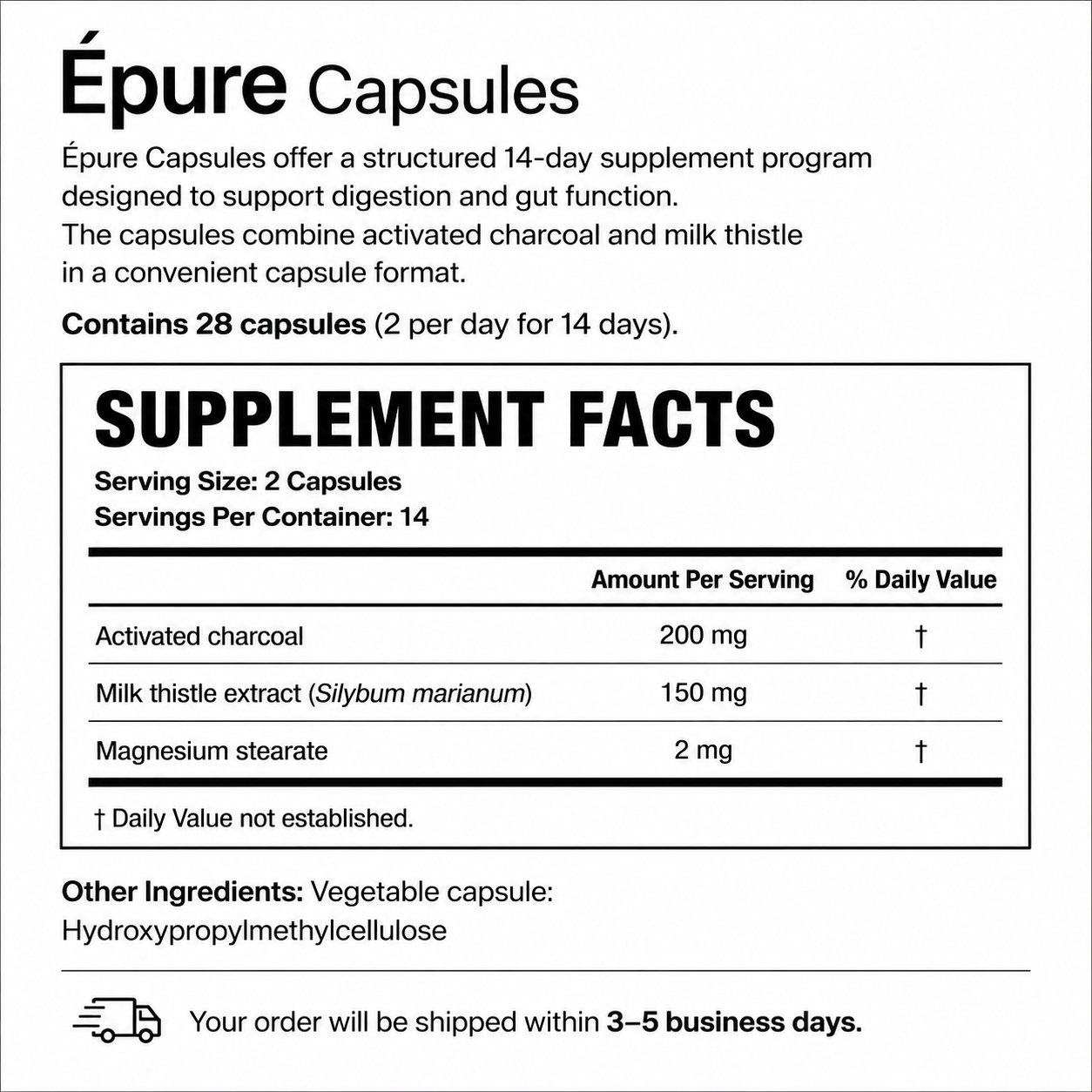 Épure Capsules — 14-Day Program — Supplement Facts