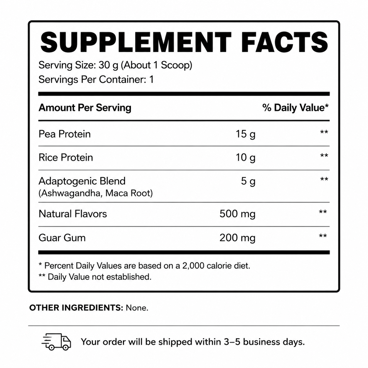 Silhouette Blend — Plant-Based Shake — Supplement Facts